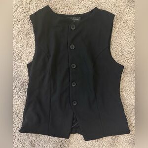 Moa Moa Black Button-Front Tank Top